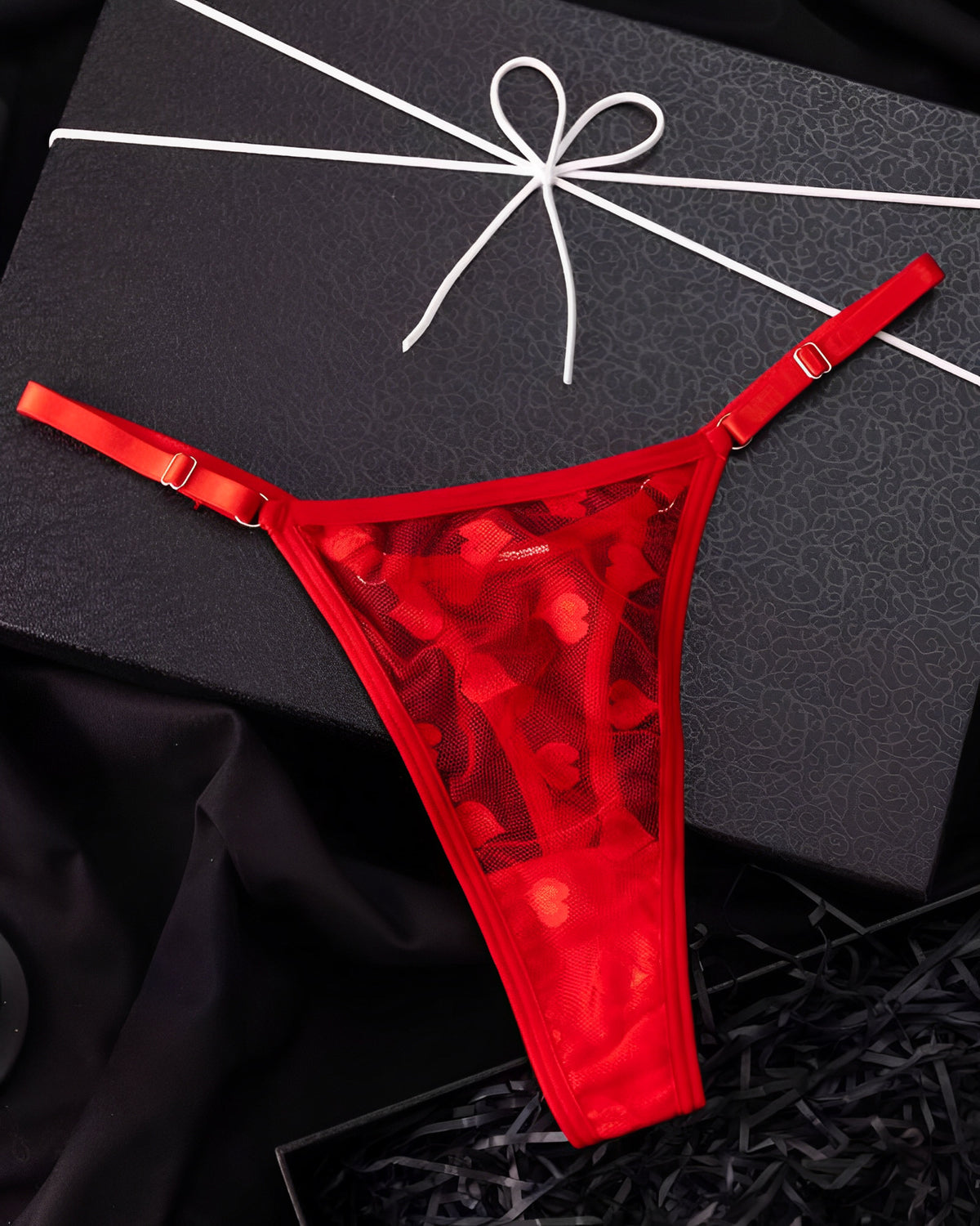 Conjunto Vermelho em Corações — Sensualidade e Paixão!