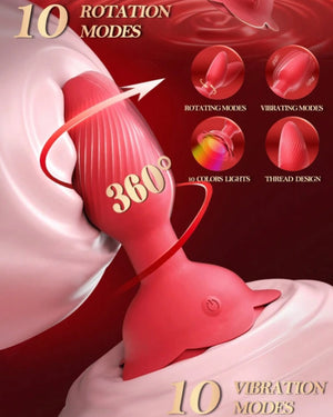 Plug Vibrador Rosa 360° com Controle Remoto - Estímulo Profundo, Rotação Envolvente e Elegância Incomparável