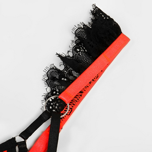Lingerie com cinta liga e ligas de perna