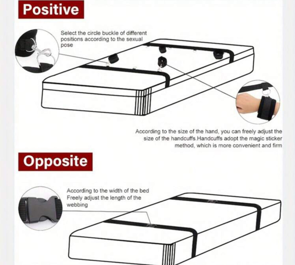 4 em 1 - Algemas Sob a Cama com Ajuste Universal e Travas Ergonômicas para Pulsos e Tornozelos - Sistema de Restrição