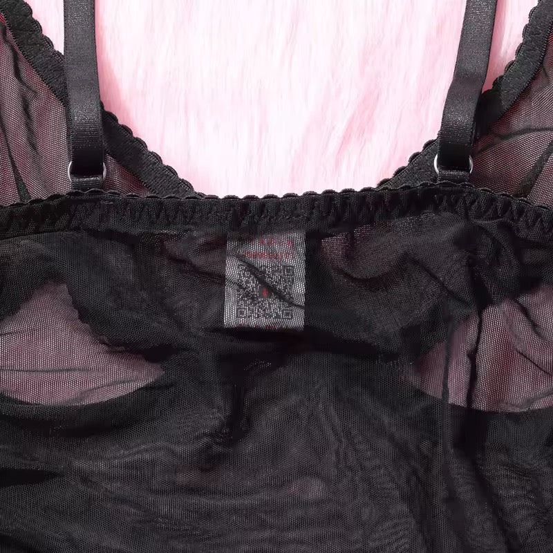 Vestido Transparente Sensual + Sutiã Recorte Underboob