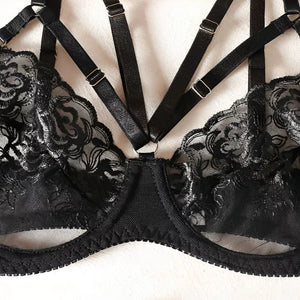 Lingerie sexy com cinta liga