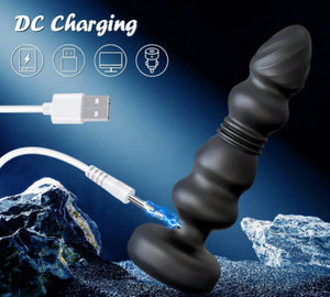 Plug Vibratório Telescópico com Movimento de Impulso - Estimulação Profunda com Vibrações Envolventes