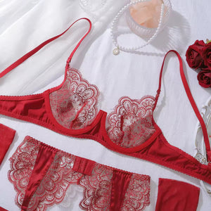 Conjunto Renda Transparente com Luvas – Luxo, Sedução e Sofisticação