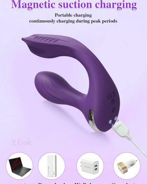 Vibrador com Controle por App - Estímulo Duplo Conexão à Distância, Vibração Poderosa e Design Anatômico com Recarga Magnética
