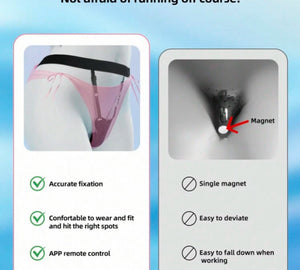 Vibrador de Borboleta Vestível com 9 Modos - Controle via App, Estimulação +Ultrassilencioso e Recarregável