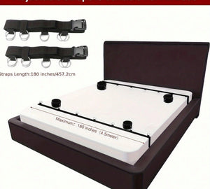4 em 1 - Algemas Sob a Cama com Ajuste Universal e Travas Ergonômicas para Pulsos e Tornozelos - Sistema de Restrição