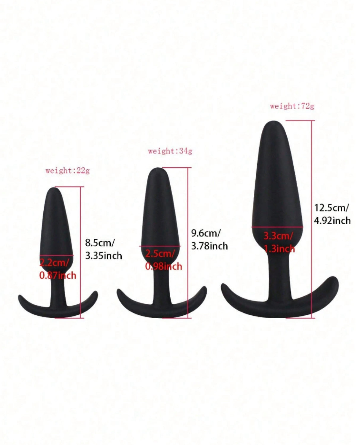 3 Plug em Silicone com Base em T - Conforto, Segurança e Sensações Progressivas para Todos os Níveis