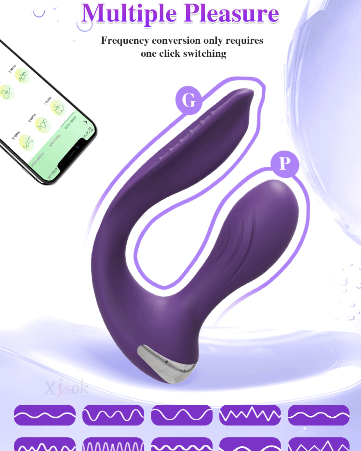 Vibrador com Controle por App - Estímulo Duplo Conexão à Distância, Vibração Poderosa e Design Anatômico com Recarga Magnética