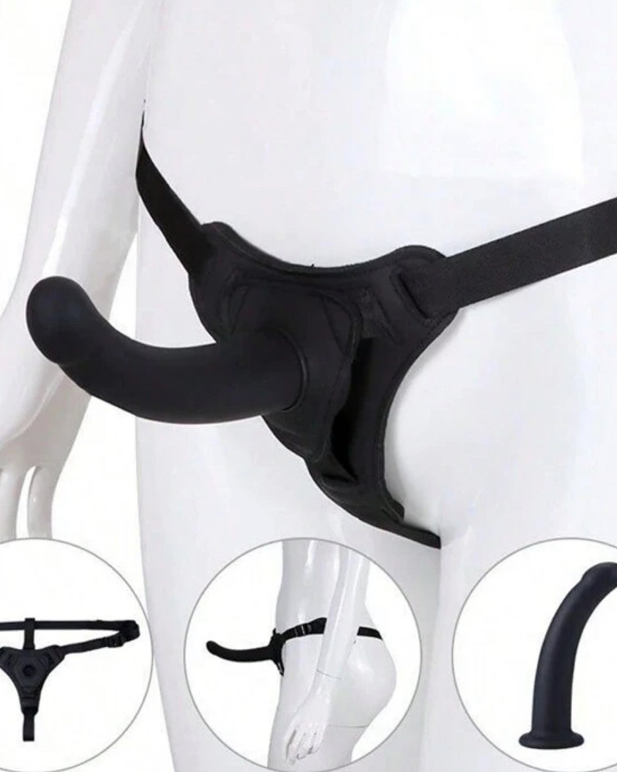 Kit de Dominação Dupla com Plug de Cauda + Cinta com membro realístico
