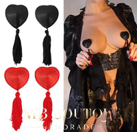 Tapa-Seios Coração com Tassel – Toque Burlesco e Divertido