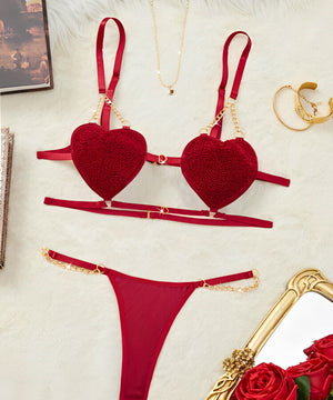 Lingerie Corações Vermelhos – Irresistível e lúdica como um presente apaixonado