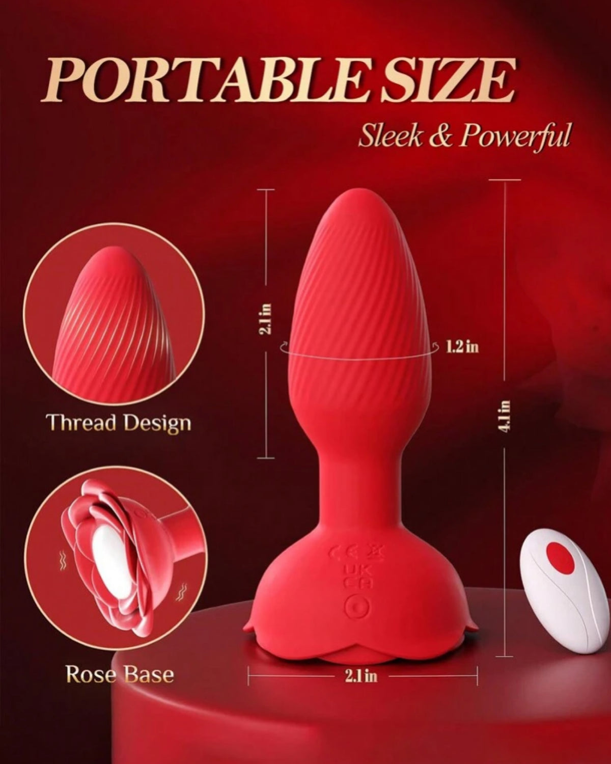 Plug Vibrador Rosa 360° com Controle Remoto - Estímulo Profundo, Rotação Envolvente e Elegância Incomparável
