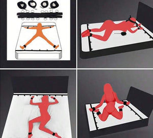 4 em 1 - Algemas Sob a Cama com Ajuste Universal e Travas Ergonômicas para Pulsos e Tornozelos - Sistema de Restrição