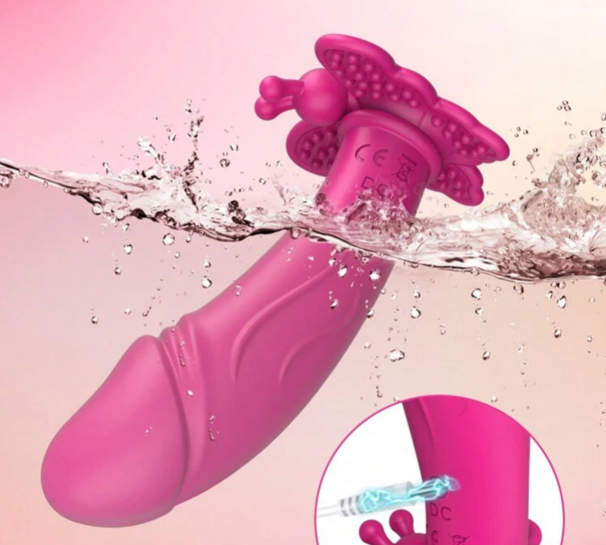 Vibrador Borboleta Vestível com Estimulador  - 10 Modos de Vibração