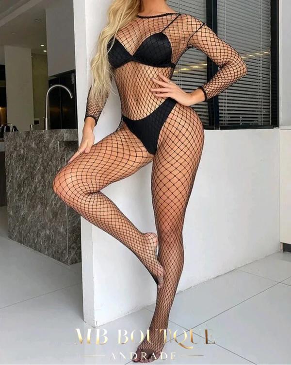 Meia arrastão Não acompanha lingerie