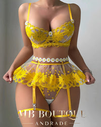 Conjunto Lingerie Floral Luxo – Exclusividade, Sensualidade e Delicadeza em Cada Detalhe