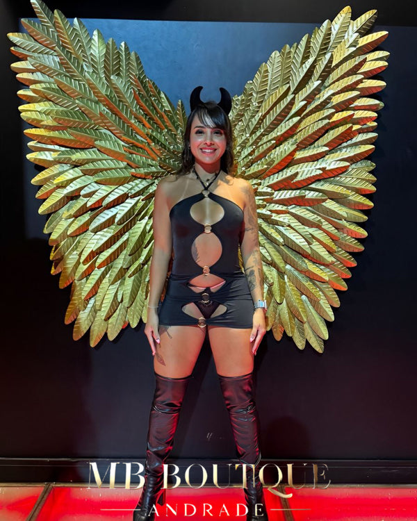 Vestido sexy com tiara e calcinha fio dental