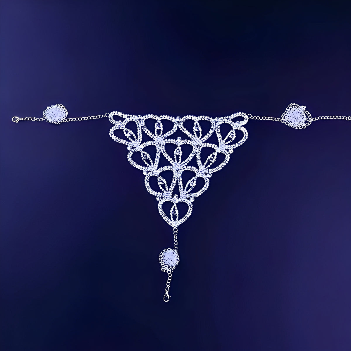 Conjunto Luxo com Strass - Sutiã e Calcinha Sensual (Prata ou Dourado) - Coleção Gold