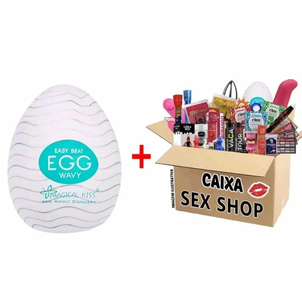 Caixa de produtos íntimos acompanhada de acessório EGG