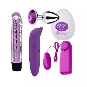 Combo com acessório texturizado roxo e outros quatro itens