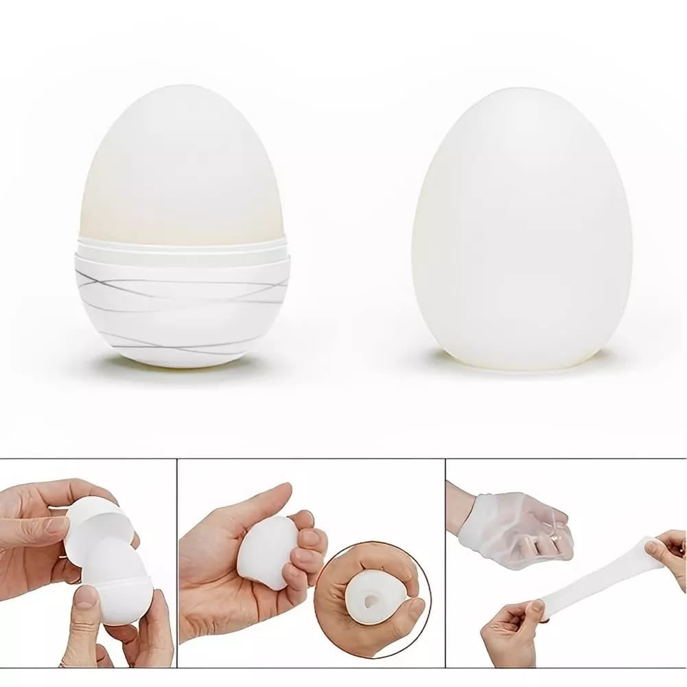 Acessório EGG branco com detalhes da textura interna