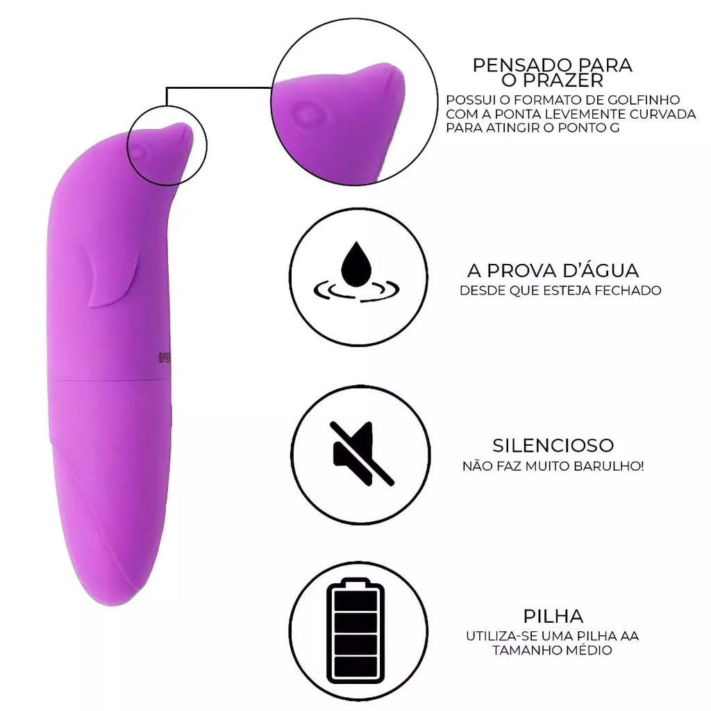 Detalhe do plug com joia roxa