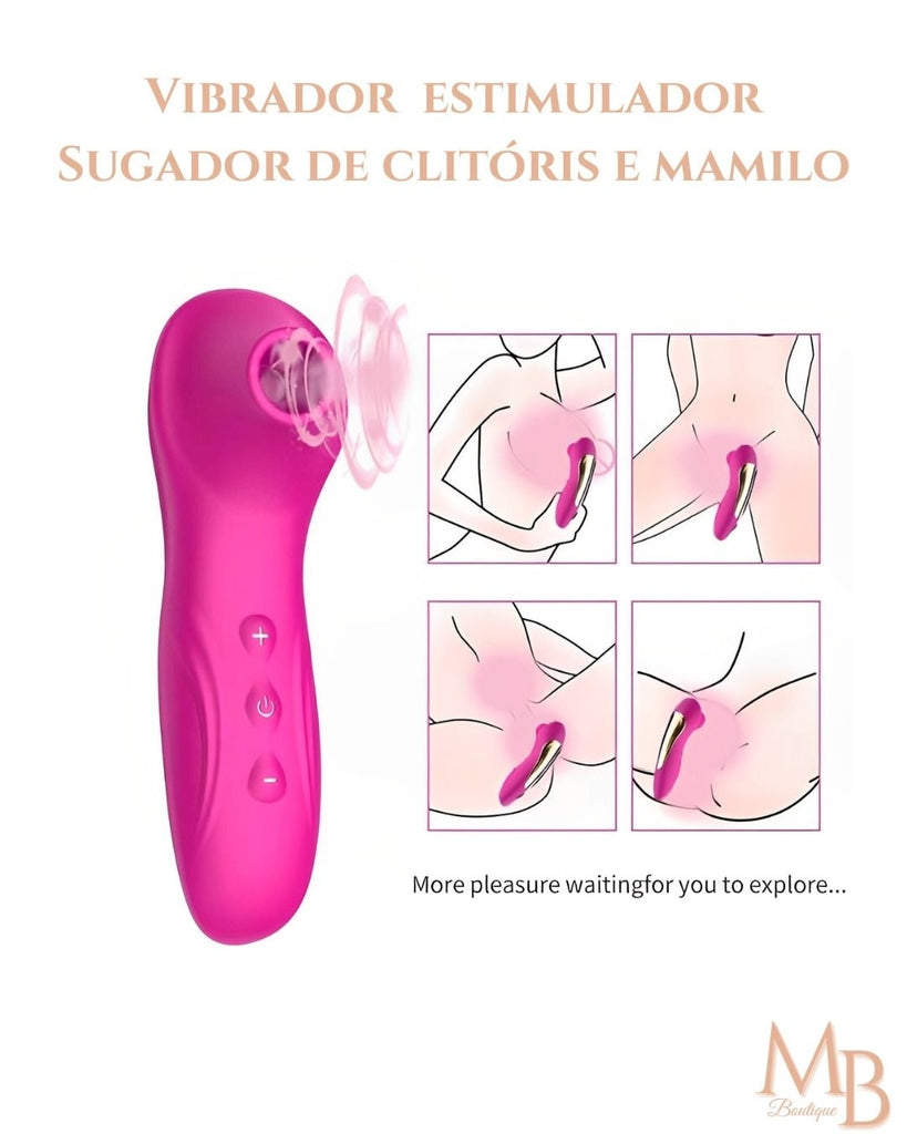 Acessório- Vibrador Estimulador Sugador recarregável 10 frequências