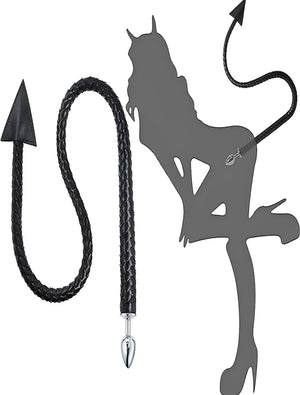 Chicote Erótico Preto com Plug Anal - Fetiche e BDSM para Casais