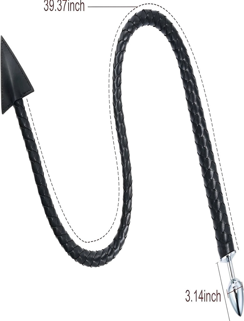 Chicote Erótico Preto com Plug Anal - Fetiche e BDSM para Casais