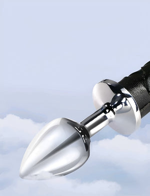Chicote Erótico Preto com Plug Anal - Fetiche e BDSM para Casais