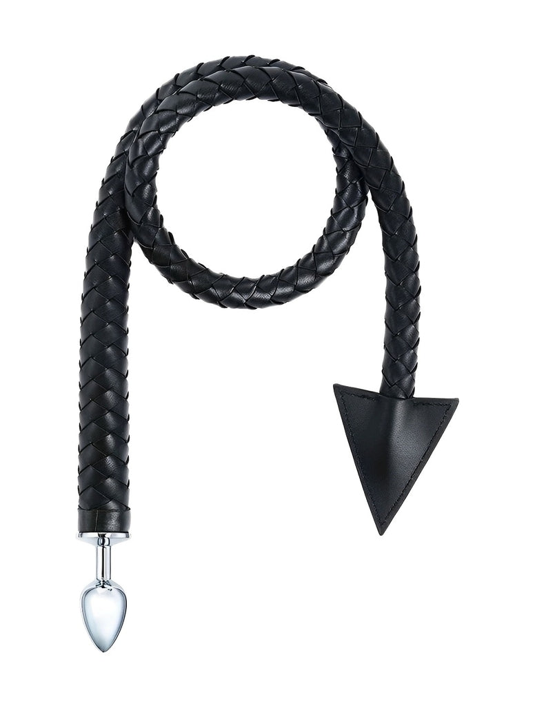 Chicote Erótico Preto com Plug Anal - Fetiche e BDSM para Casais