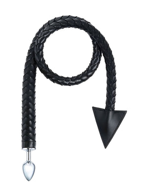 Chicote Erótico Preto com Plug Anal - Fetiche e BDSM para Casais