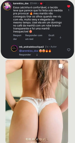 Calcinha Fio Dental em Tule e Renda - P ao GG