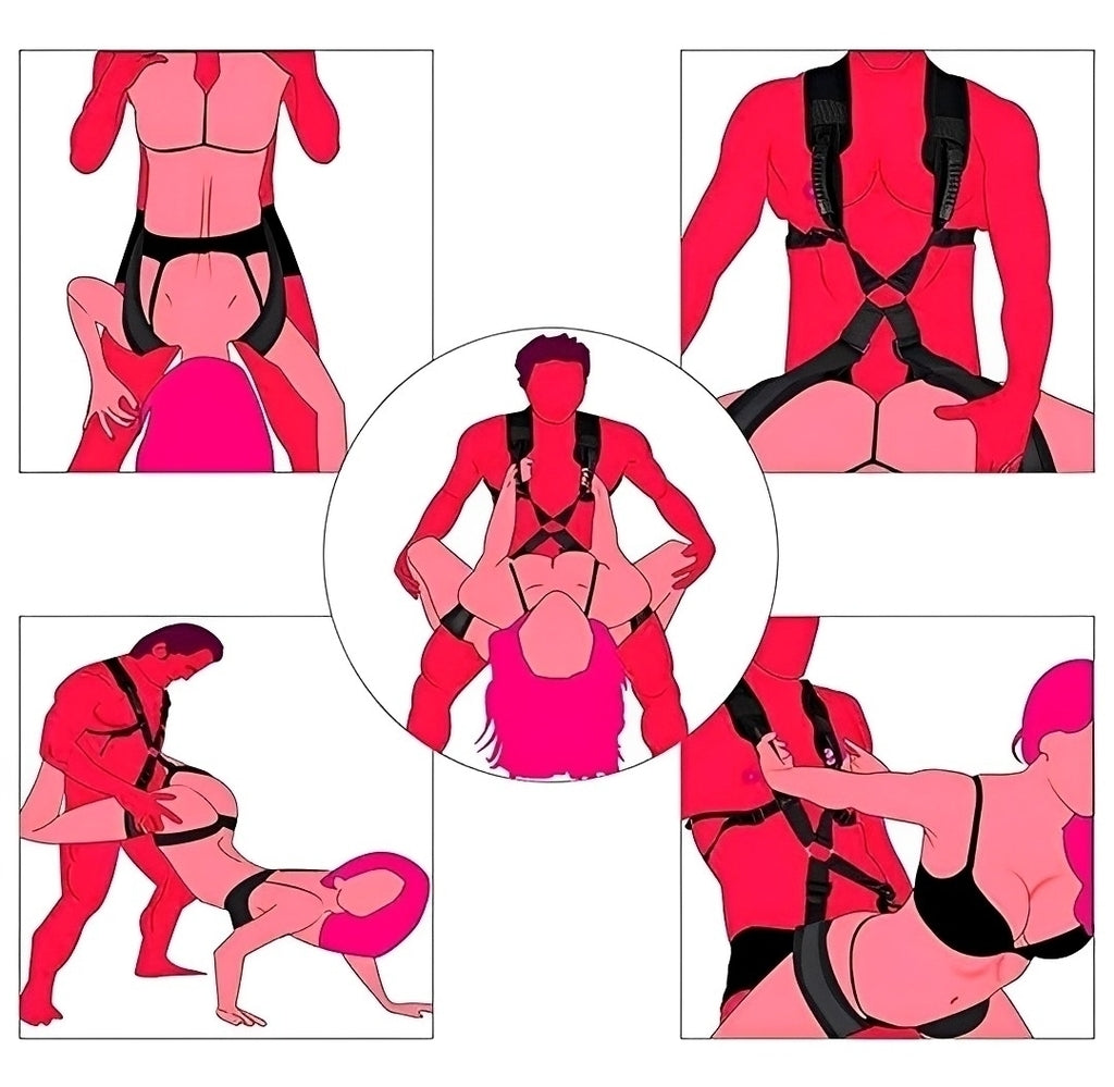 Cinta Erótica para Posições Sexuais - Suporte BDSM com Alças Ajustáveis para Casais