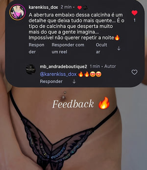 Calcinha fio dental sensual Borboleta - Com brilho e Abertura Inferior