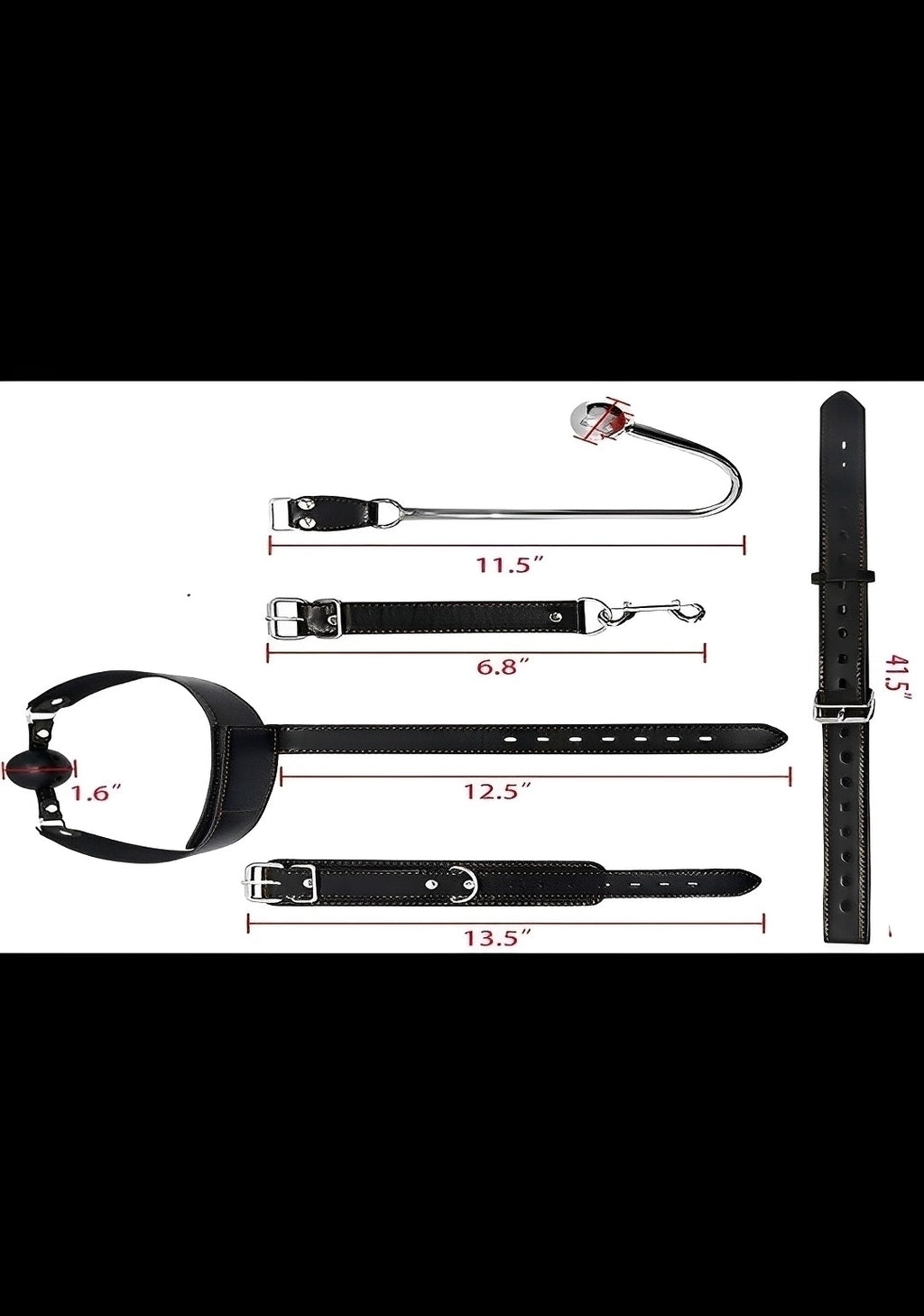Kit Bondage Preto com Coleira e Algemas
