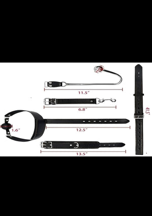 Kit Bondage Preto com Coleira e Algemas