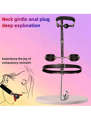 Kit Bondage Preto com Coleira e Algemas