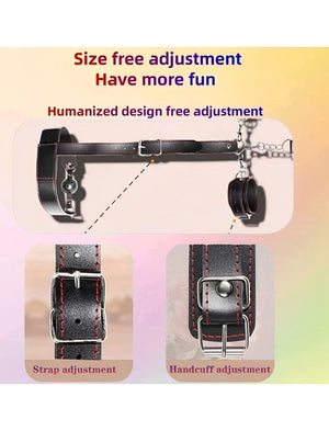Kit Bondage Preto com Coleira e Algemas