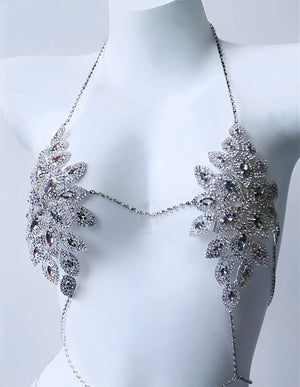 Top Luxo com Strass e Detalhes Multicoloridos - Lingerie Glamourosa para Festa - Coleção Gold