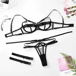 Lingerie com ligas de pernas