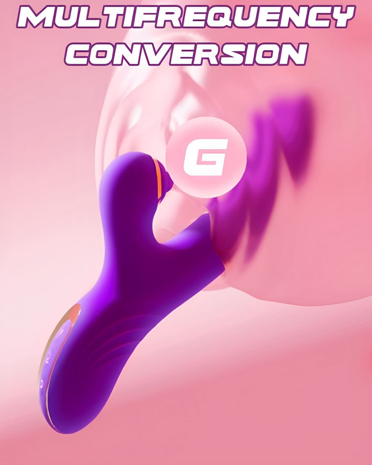 Vibrador roxo visto de lado