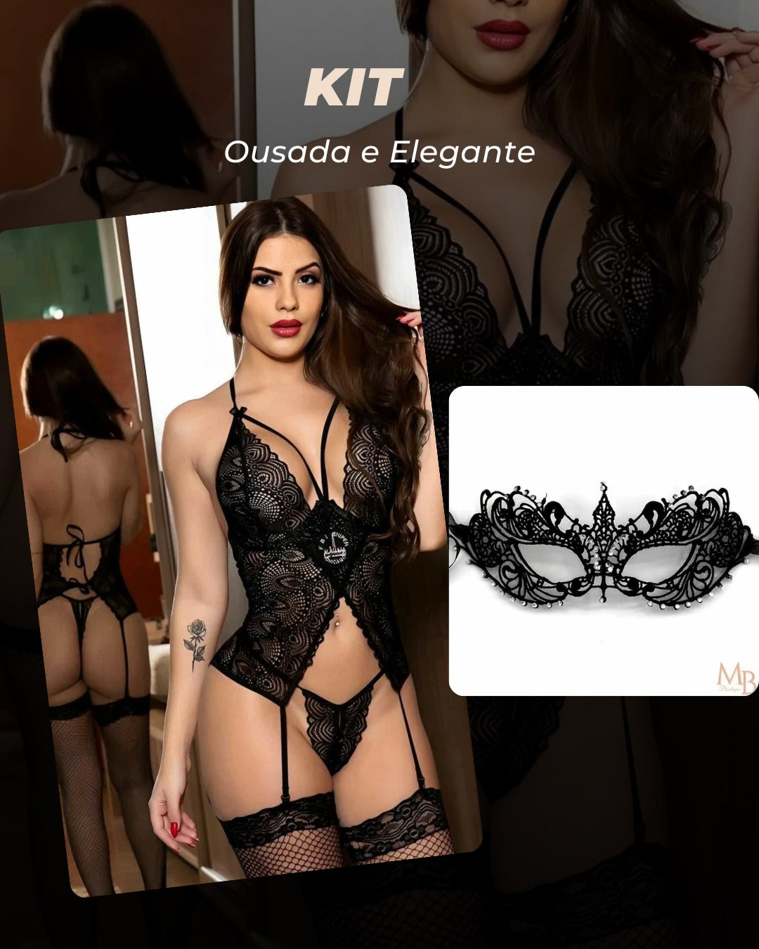 Lingerie (com meias) + Máscara