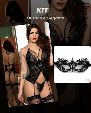 Lingerie (com meias) + Máscara