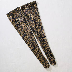 Body Sexy Animal Print - Poder Selvagem e Elegância Atemporal - com luvas e meias