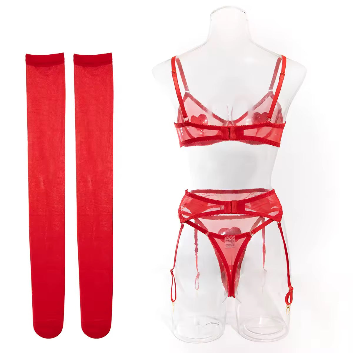 Conjunto Corações Vermelhos - Doce, Sensual e Apaixonante