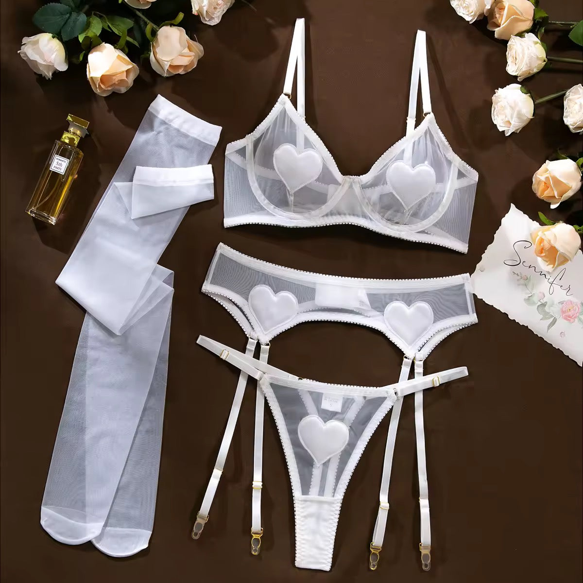 Conjunto Corações Vermelhos - Doce, Sensual e Apaixonante