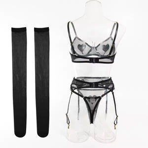 Conjunto Corações Vermelhos - Doce, Sensual e Apaixonante