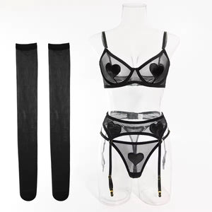Conjunto Corações Vermelhos - Doce, Sensual e Apaixonante